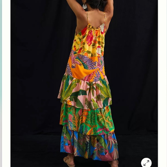 Anthropologie Farm Rio Tiered Halter Midi Dress - Picture 3 of 9